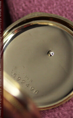 ダイヤモンドに上品な金彩装飾 エルジンの金無垢アンティーク懐中時計 【1905年頃】-P2386-24