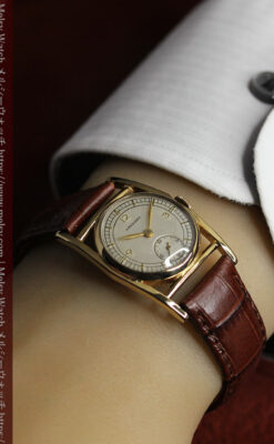 ロンジン 井桁型のアンティーク腕時計 大人の週末 【1940年頃】-W1642-18