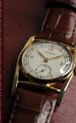 ロンジン 井桁型のアンティーク腕時計 大人の週末 【1940年頃】-W1642-3