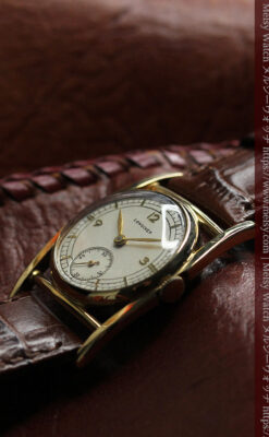 ロンジン 井桁型のアンティーク腕時計 大人の週末 【1940年頃】-W1642-4