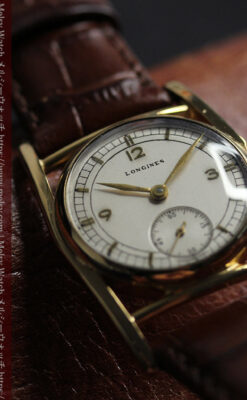 ロンジン 井桁型のアンティーク腕時計 大人の週末 【1940年頃】-W1642-5