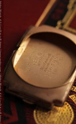 ローズ色の美しいカーベックス 曲線を描くグリュエンのアンティーク腕時計 【1940年頃】-W1644-20