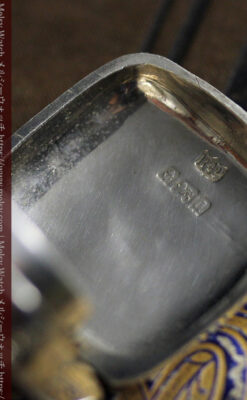 銀の英国製硬貨入れ付き銀無垢アンティーク懐中時計チェーン-C0581-9