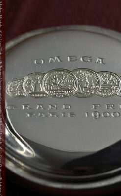 紅色の数字に金細工 オメガの銀無垢アンティーク懐中時計 【1910年製】-P2387-17