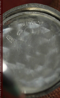 紅色の数字に金細工 オメガの銀無垢アンティーク懐中時計 【1910年製】-P2387-18