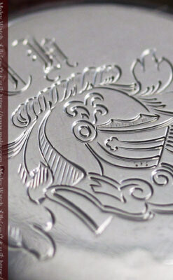 騎士の彫りを持つウォルサム 銀無垢アンティーク腕時計 【1915年製】-W1438-19