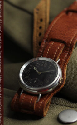 オメガ 希少な黒文字盤の銀無垢アンティーク腕時計 【1917年頃】-W1655-10