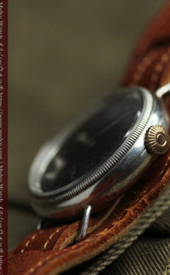 オメガ 希少な黒文字盤の銀無垢アンティーク腕時計 【1917年頃】-W1655-13