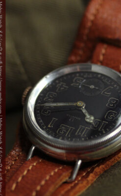 オメガ 希少な黒文字盤の銀無垢アンティーク腕時計 【1917年頃】-W1655-15