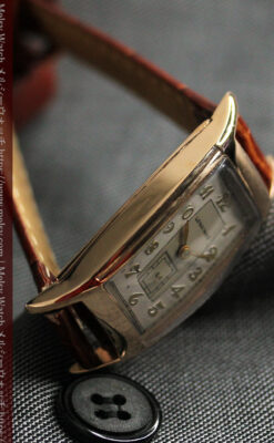 丸みのあるカーブを描くロンジンのアンティーク腕時計 【1938年頃】ローズ色-W1658-12