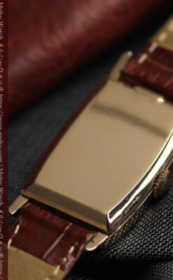 丸みのあるカーブを描くロンジンのアンティーク腕時計 【1938年頃】ローズ色-W1658-13