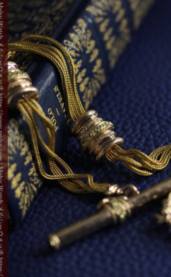 いにしえの逸品 18金無垢の紐状の最高級アンティーク懐中時計チェーン-C0521-10