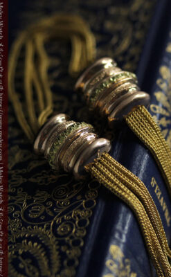 いにしえの逸品 18金無垢の紐状の最高級アンティーク懐中時計チェーン-C0521-11