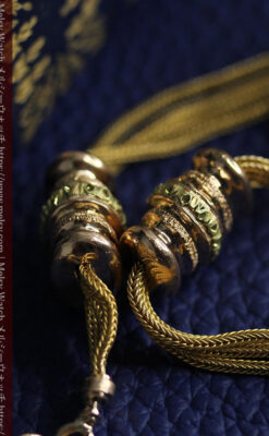 いにしえの逸品 18金無垢の紐状の最高級アンティーク懐中時計チェーン-C0521-12