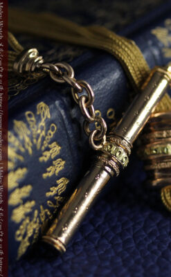 いにしえの逸品 18金無垢の紐状の最高級アンティーク懐中時計チェーン-C0521-14