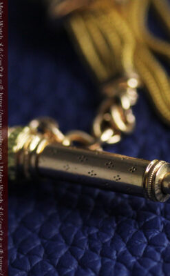 いにしえの逸品 18金無垢の紐状の最高級アンティーク懐中時計チェーン-C0521-15