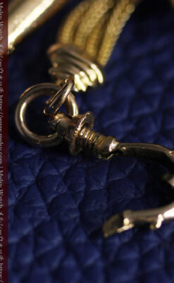 いにしえの逸品 18金無垢の紐状の最高級アンティーク懐中時計チェーン-C0521-16