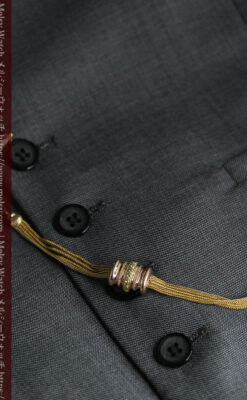 いにしえの逸品 18金無垢の紐状の最高級アンティーク懐中時計チェーン-C0521-17