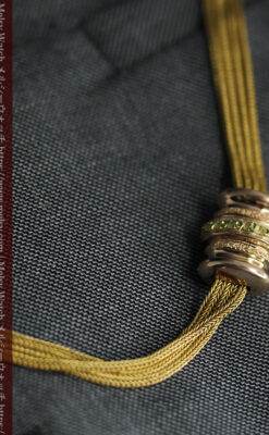 いにしえの逸品 18金無垢の紐状の最高級アンティーク懐中時計チェーン-C0521-18