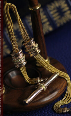 いにしえの逸品 18金無垢の紐状の最高級アンティーク懐中時計チェーン-C0521-24