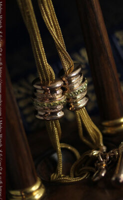 いにしえの逸品 18金無垢の紐状の最高級アンティーク懐中時計チェーン-C0521-25