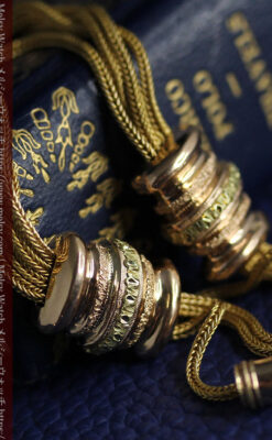 いにしえの逸品 18金無垢の紐状の最高級アンティーク懐中時計チェーン-C0521-5