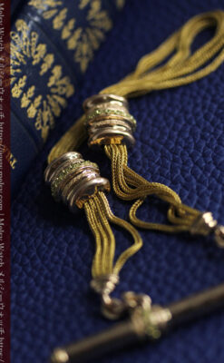 いにしえの逸品 18金無垢の紐状の最高級アンティーク懐中時計チェーン-C0521-8