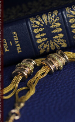 いにしえの逸品 18金無垢の紐状の最高級アンティーク懐中時計チェーン-C0521-9