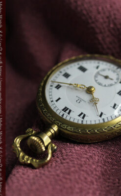 豪華な飾り付き オメガの18金無垢アンティーク懐中時計 【1911年製】-P2388-11