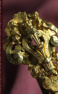 豪華な飾り付き オメガの18金無垢アンティーク懐中時計 【1911年製】-P2388-16