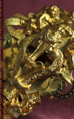 豪華な飾り付き オメガの18金無垢アンティーク懐中時計 【1911年製】-P2388-17