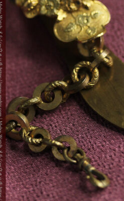 豪華な飾り付き オメガの18金無垢アンティーク懐中時計 【1911年製】-P2388-19