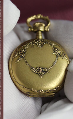 豪華な飾り付き オメガの18金無垢アンティーク懐中時計 【1911年製】-P2388-24