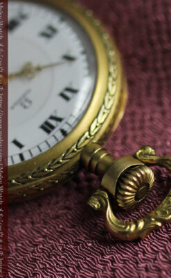 豪華な飾り付き オメガの18金無垢アンティーク懐中時計 【1911年製】-P2388-25