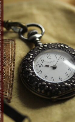 希少なティファニーの懐中時計 繊細で立体的な装飾が美しい銀無垢ケース 【1900年頃】-P2389-10