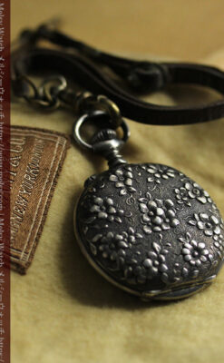 希少なティファニーの懐中時計 繊細で立体的な装飾が美しい銀無垢ケース 【1900年頃】-P2389-14