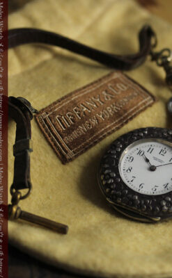 希少なティファニーの懐中時計 繊細で立体的な装飾が美しい銀無垢ケース 【1900年頃】-P2389-15