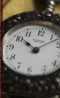 希少なティファニーの懐中時計 繊細で立体的な装飾が美しい銀無垢ケース 【1900年頃】-P2389-21