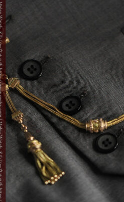 上品かつ秀逸な14金無垢 紐状アンティーク懐中時計チェーン-C0523-13