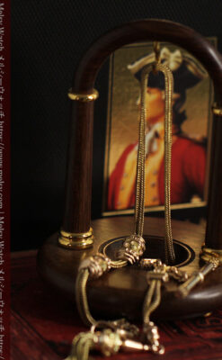 上品かつ秀逸な14金無垢 紐状アンティーク懐中時計チェーン-C0523-7