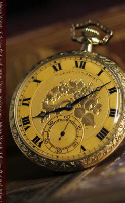 太陽王ルイ14世モデル 華やかな名を冠すグリュエンの懐中時計 【1910年頃】-P2390-11