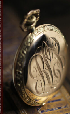 太陽王ルイ14世モデル 華やかな名を冠すグリュエンの懐中時計 【1910年頃】-P2390-15