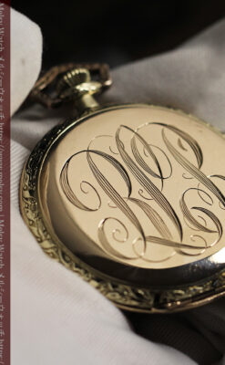 太陽王ルイ14世モデル 華やかな名を冠すグリュエンの懐中時計 【1910年頃】-P2390-21