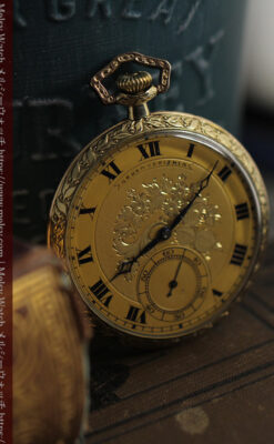 太陽王ルイ14世モデル 華やかな名を冠すグリュエンの懐中時計 【1910年頃】-P2390-3