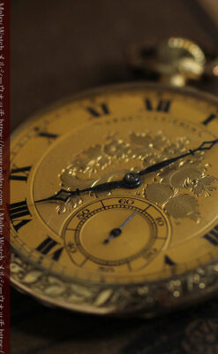 太陽王ルイ14世モデル 華やかな名を冠すグリュエンの懐中時計 【1910年頃】-P2390-5