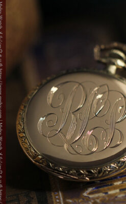 太陽王ルイ14世モデル 華やかな名を冠すグリュエンの懐中時計 【1910年頃】-P2390-7