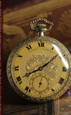 太陽王ルイ14世モデル 華やかな名を冠すグリュエンの懐中時計 【1910年頃】-P2390-9