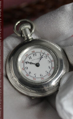 荒ぶる美しさが魅力 ウォルサムの銀無垢懐中時計 【1900年頃】-P2391-12