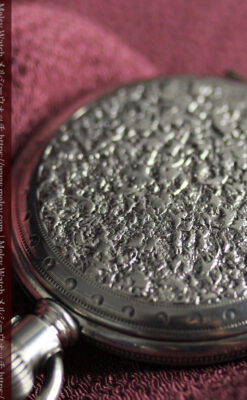 荒ぶる美しさが魅力 ウォルサムの銀無垢懐中時計 【1900年頃】-P2391-8