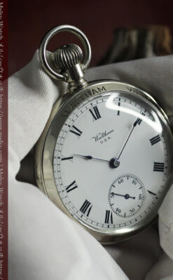 WALTHAM銘入り ウォルサムの店頭販促用スケルトン懐中時計【1900年頃】-P2392-10